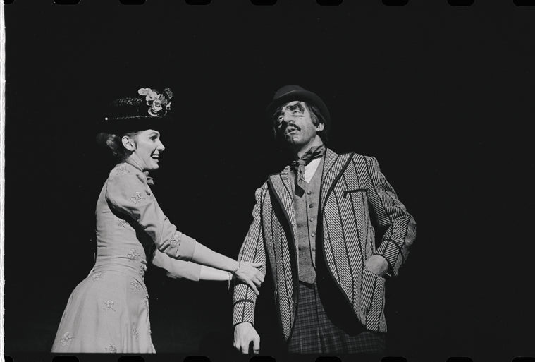 Inga Swenson and Fritz Weaver in the stage production Baker Street