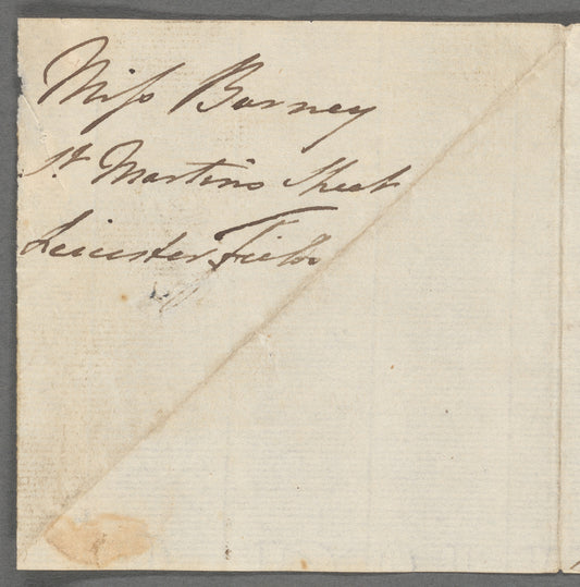 Dickenson, Mary. 2 ALS to Fanny Burney d'Arblay