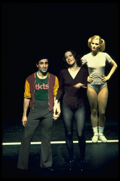 R-L) Don Percassi, Renee Baughman and Pamela Blair in a scene from the Broadway musical "A Chorus Line." (New York)