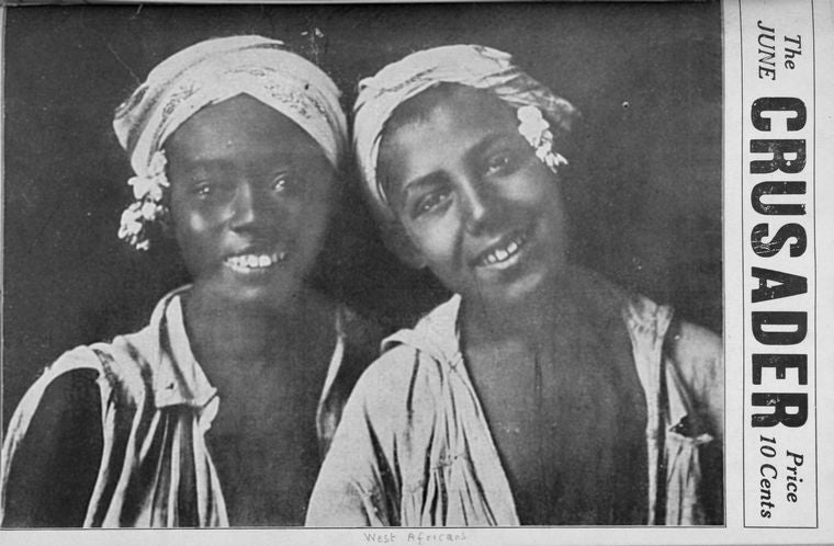 The Crusader, June; West African girls; Cover page
