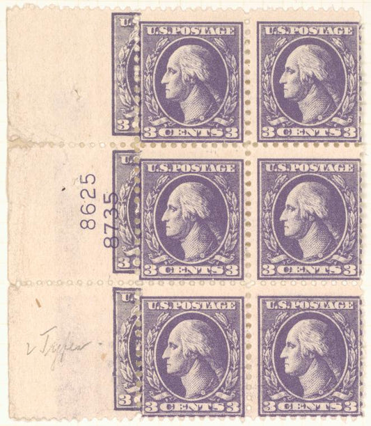 3c violet Washington block of six