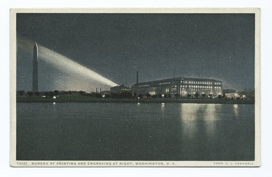 Bureau of Printing and Engraving at Night, Washington, D. C.