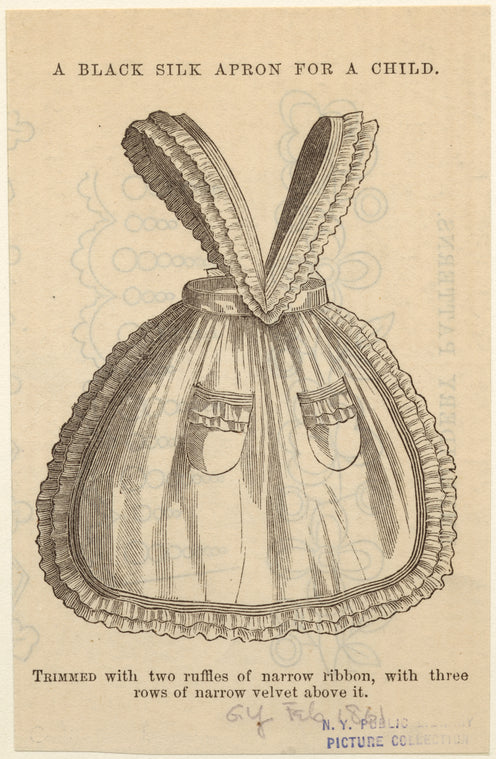 A black silk apron for a child