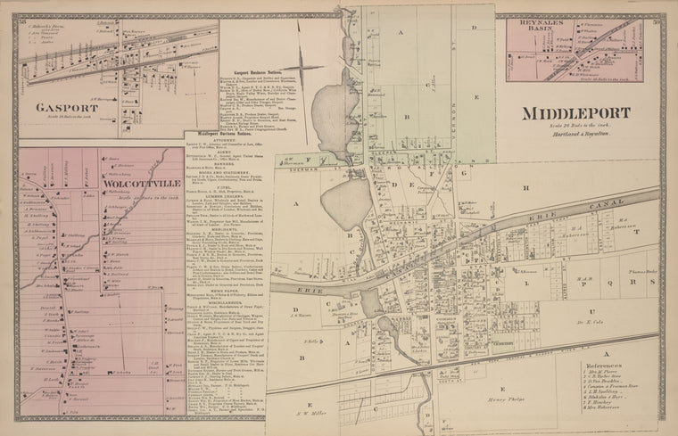 Gasport [Village]; Wolcottville [Village]; Gasport Business Notices; Middleport Business Notices; Reynales Basin [Village]; Middleport [Village]