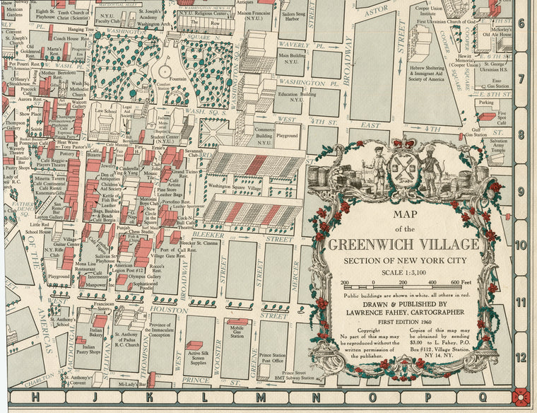Map of the Greenwich Village section of New York City.