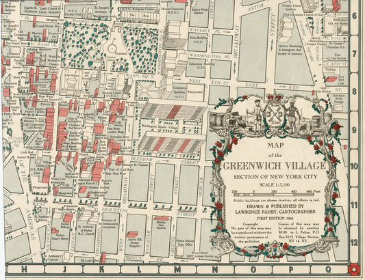 Map of the Greenwich Village section of New York City.