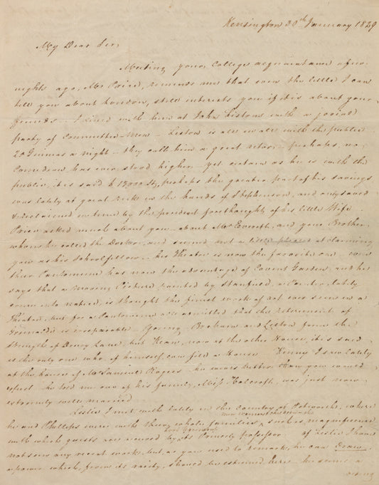 Letter from David Wilkie to Washington Irving