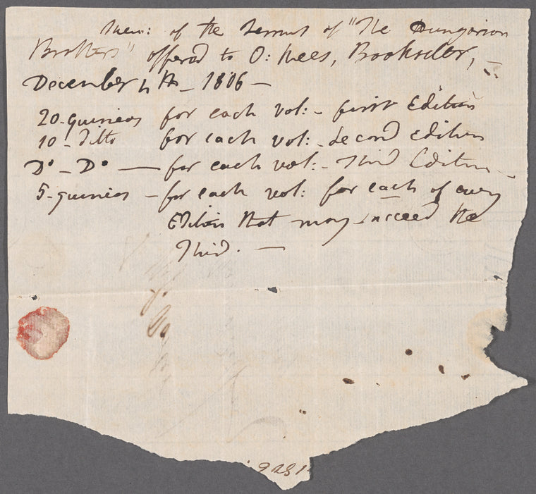 Jane Porter, autograph memo