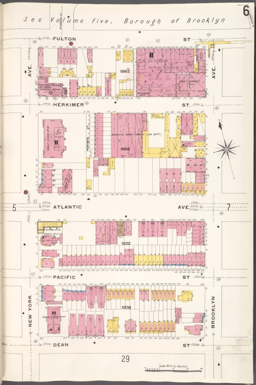 Brooklyn V. 7, Plate No. 6 [Map bounded by Fulton St., Brooklyn Ave., Dean St., New York Ave.]