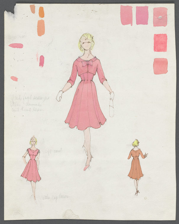 Costume design [Isabel Haverstick, pink dress] for the stage production Period of Adjustment