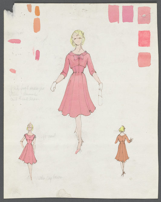 Costume design [Isabel Haverstick, pink dress] for the stage production Period of Adjustment