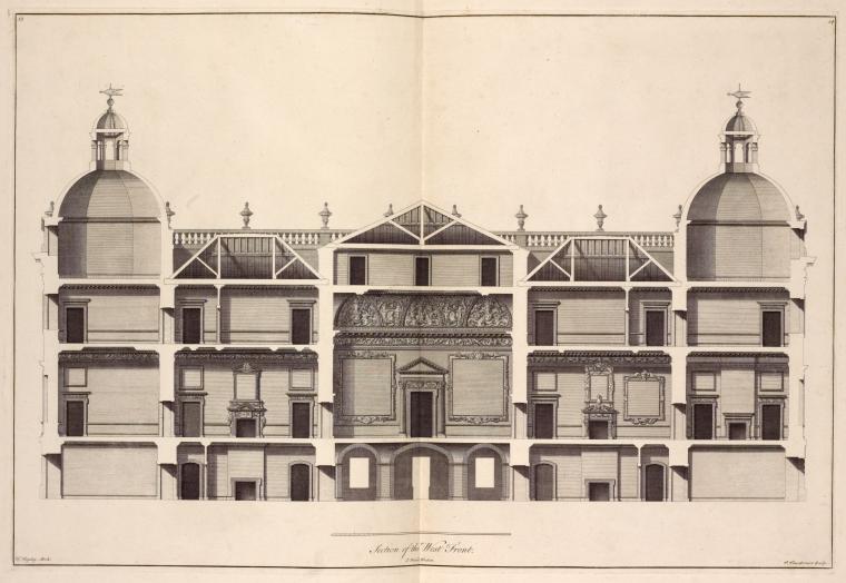 Section of the west front.