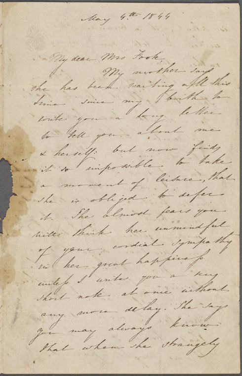 Foote, [Mary Wilder White], AL to. May 4, 1844.