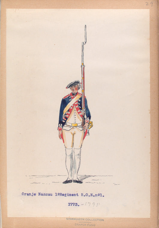 Oranje Nassau 1-o Regiment  R.O.N. no. 1.  1773-1795