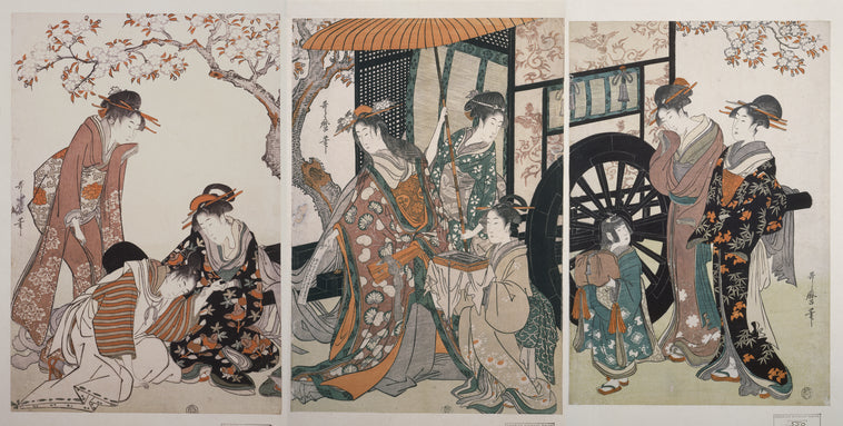 [Mitate gosho-guruma] = [Parody of an imperial carriage scene]