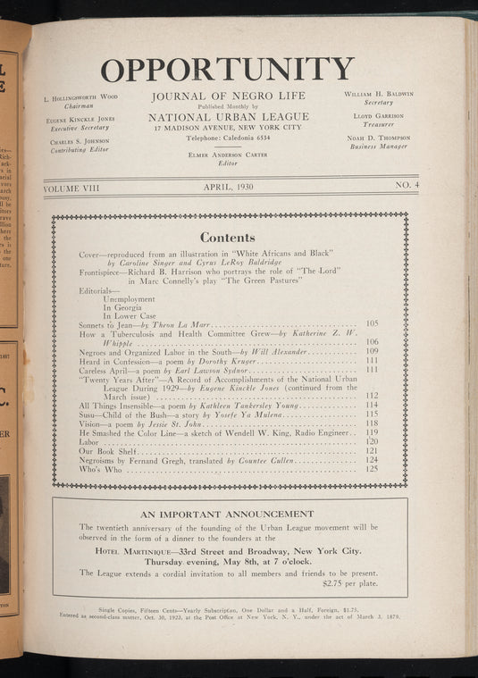 Opportunity: journal of Negro life