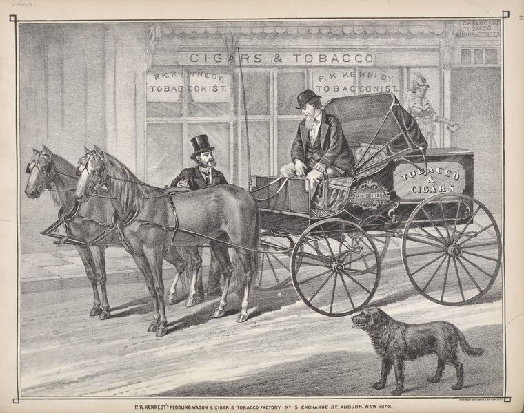 P.K. Kennedy's Peddling Wagon & Cigar & Tobacco Factory No. 5 Exchange St. Auburn, New York