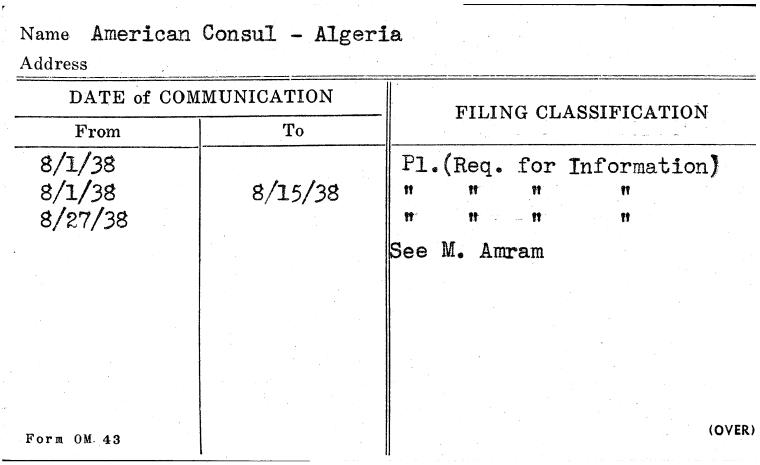 American Consul - Algeria