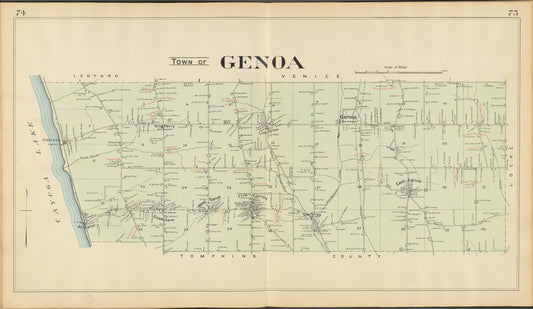 Cayuga County, Left Page [Map of town of Genoa]
