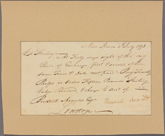 Letter to Benedict Arnold, Esq., London