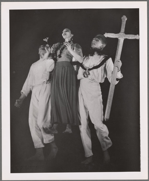 José Limón with Pauline Koner and Lucas Hoving in La Malinche