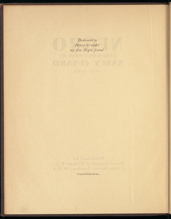 Negro anthology: 1931-1933