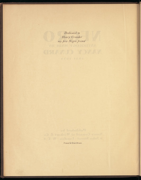 Negro anthology: 1931-1933