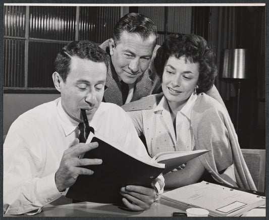 Arthur Penn, Jeffrey Lynn and Ruth Roman in the National tour of the stage production Two for the Seesaw