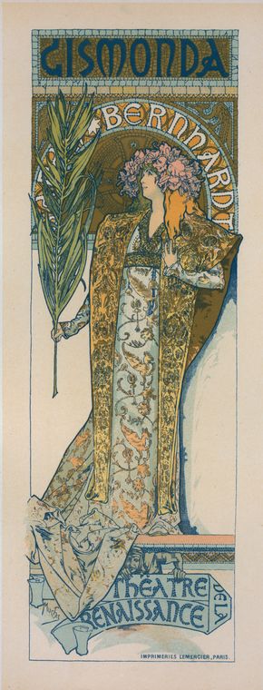 Affiche pour le Théâtre de la Renaissance, "Gismonda".