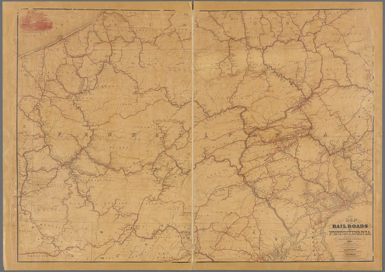 Map of the rail roads of Pennsylvania and parts of adjoining states