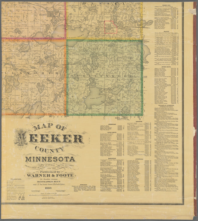 Map of Meeker County, Minnesota : drawn from actual surveys and the county records