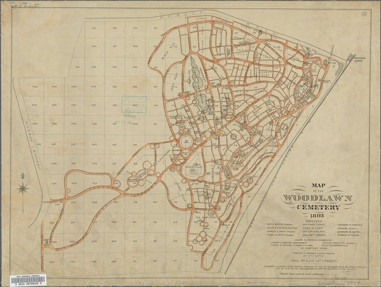 Map of the Woodlawn Cemetery