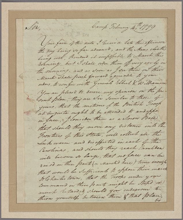 Letter to Maj. Gen. [Benjamin] Lincoln