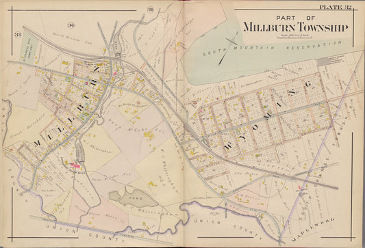 Essex County, V. 3, Double Page Plate No. 32 [Map bounded by Part of Millburn Township]