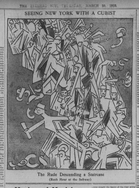 The Rude Descending a Staircase (Rush Hour at the Subway)