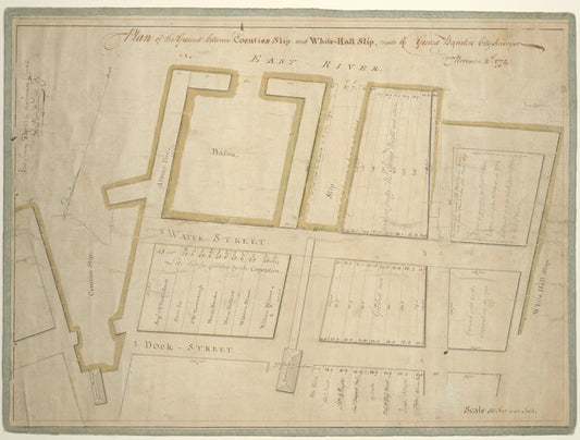 Plan of the ground between Coenties Slip and White-hall Slip