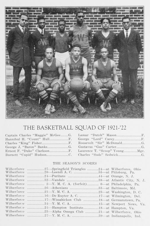 The basketball squad of 1921-'22.