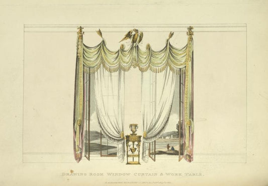 Drawing room window curtain & work table