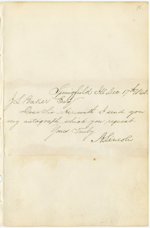 Lincoln, Abraham to Baker