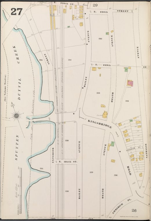 Bronx, V. 13, Plate No. 27 [Map bounded by E. 230th St., Nathalie Ave., Spuyten Duyvil Creek]