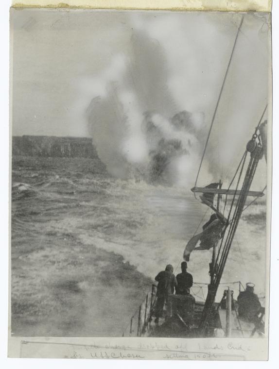 Depth charge dropped off Lands End - USS Chaser; setting 150 ft.