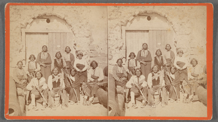 Group of Kiowa and [Caddo] Indians, in Native costume, confined in Fort Marion. St. Augustine, Florida
