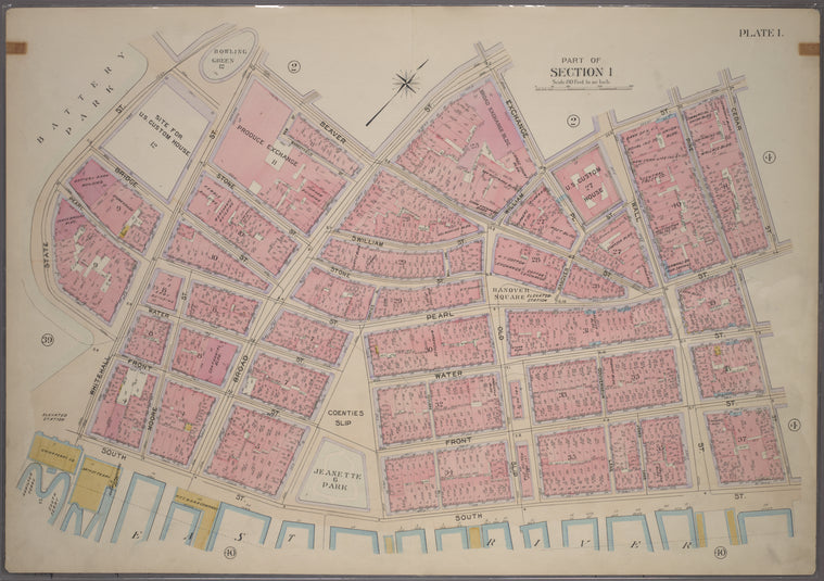Bounded by Beaver Street, Broad Street, Exchange Place, William Street, Cedar Street, Pearl Street, Pine Street, South Street, Whitehall Street, State Street an Bowling Green