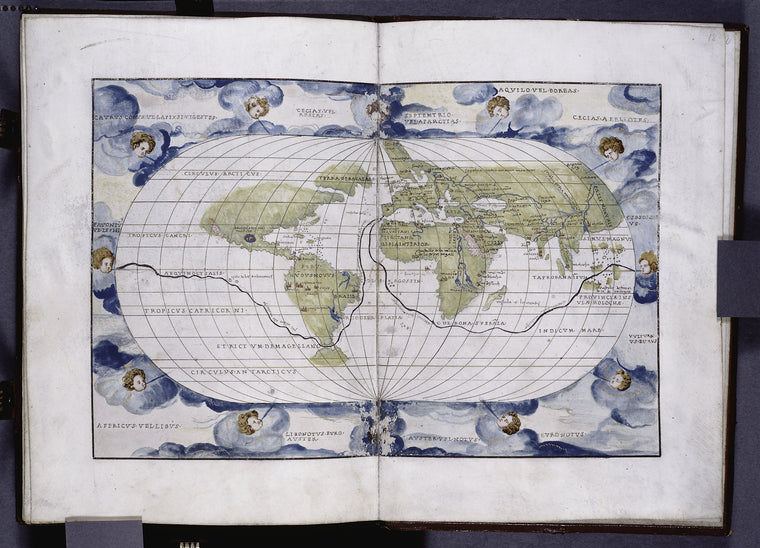 Planographic land map of the world