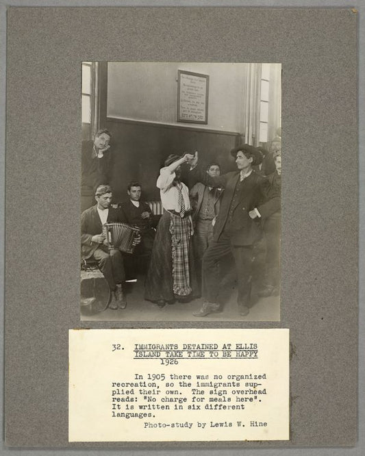 Immigrants detained at Ellis Island;  take time to be happy, 1926.