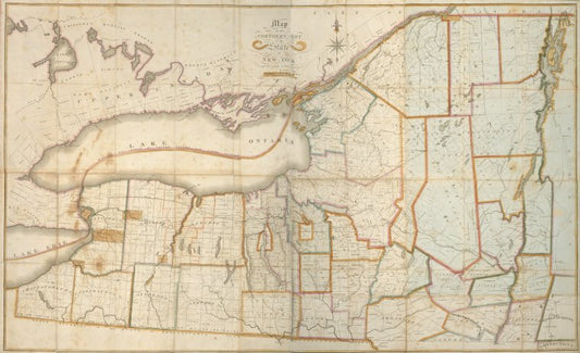 Map of the northern part of the state of New York