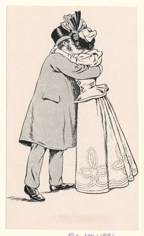 Man and woman hugging and kissing each other on the cheek