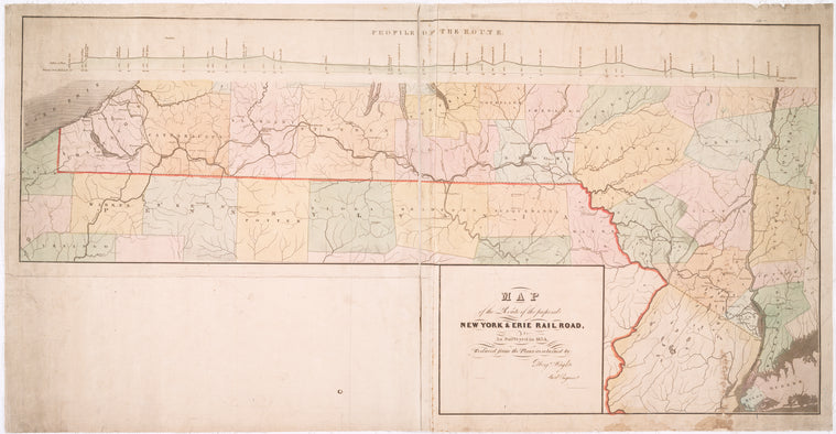 Map of the route of the proposed New York & Erie Railroad, as surveyed in 1834