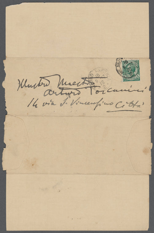 Letter from Giacomo Puccini to Arturo Toscanini, September 18, 1910