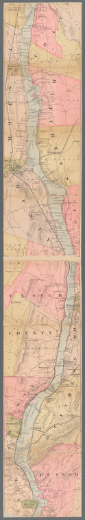 The Hudson by daylight: map showing the prominent residences, historic landmarks, old reaches of the Hudson, Indian names, &c. With descriptive pages